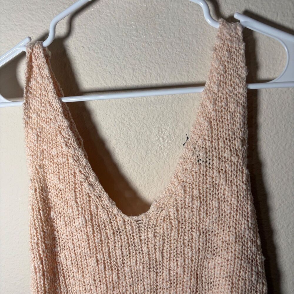 Alya Tank Top Women's Large Beige Knit V-Neck Sleeveless Pullover Casual - Picture 3 of 8